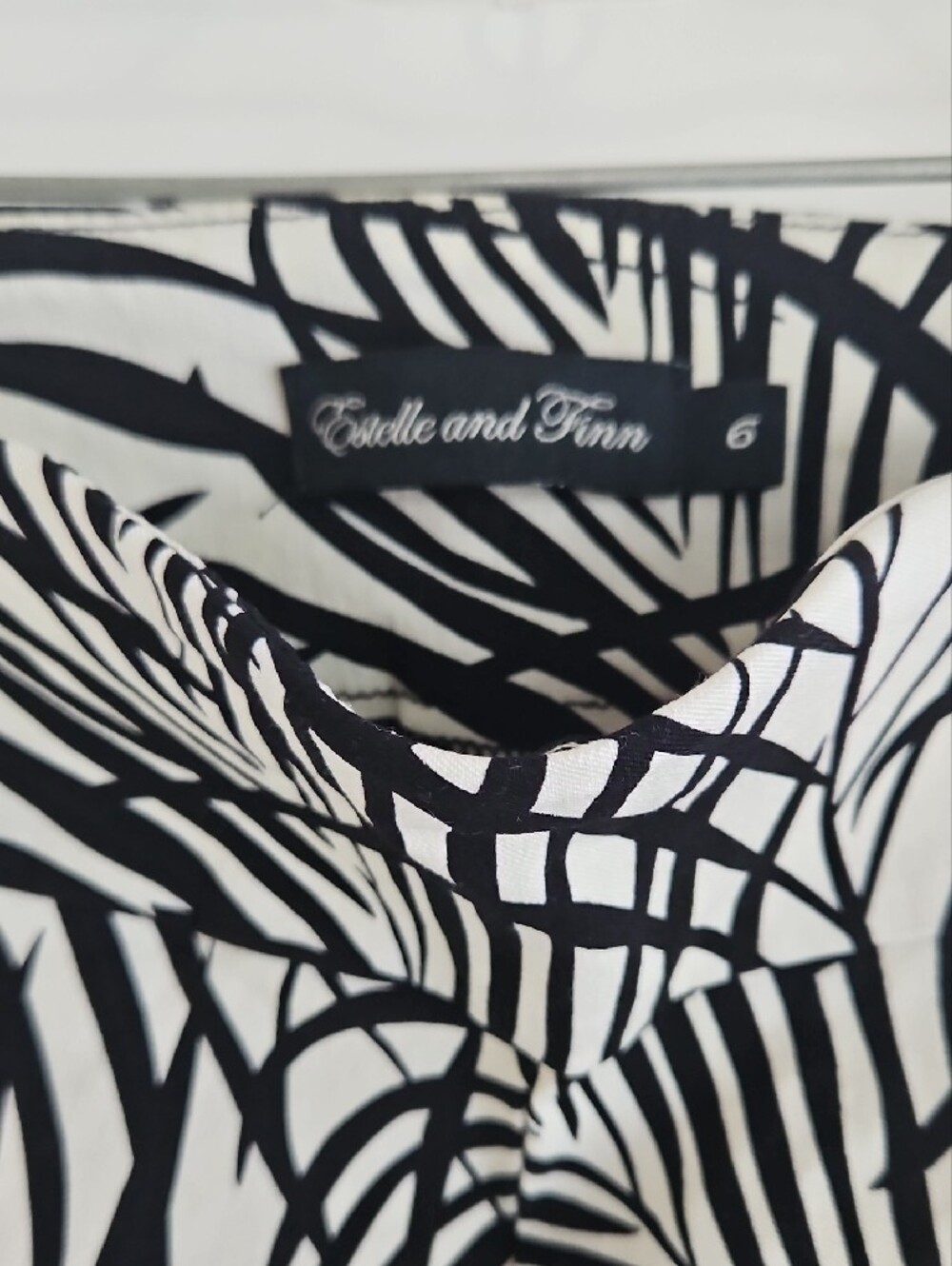 Women's Black & White Straight Leg Pants - Picture 2 of 3